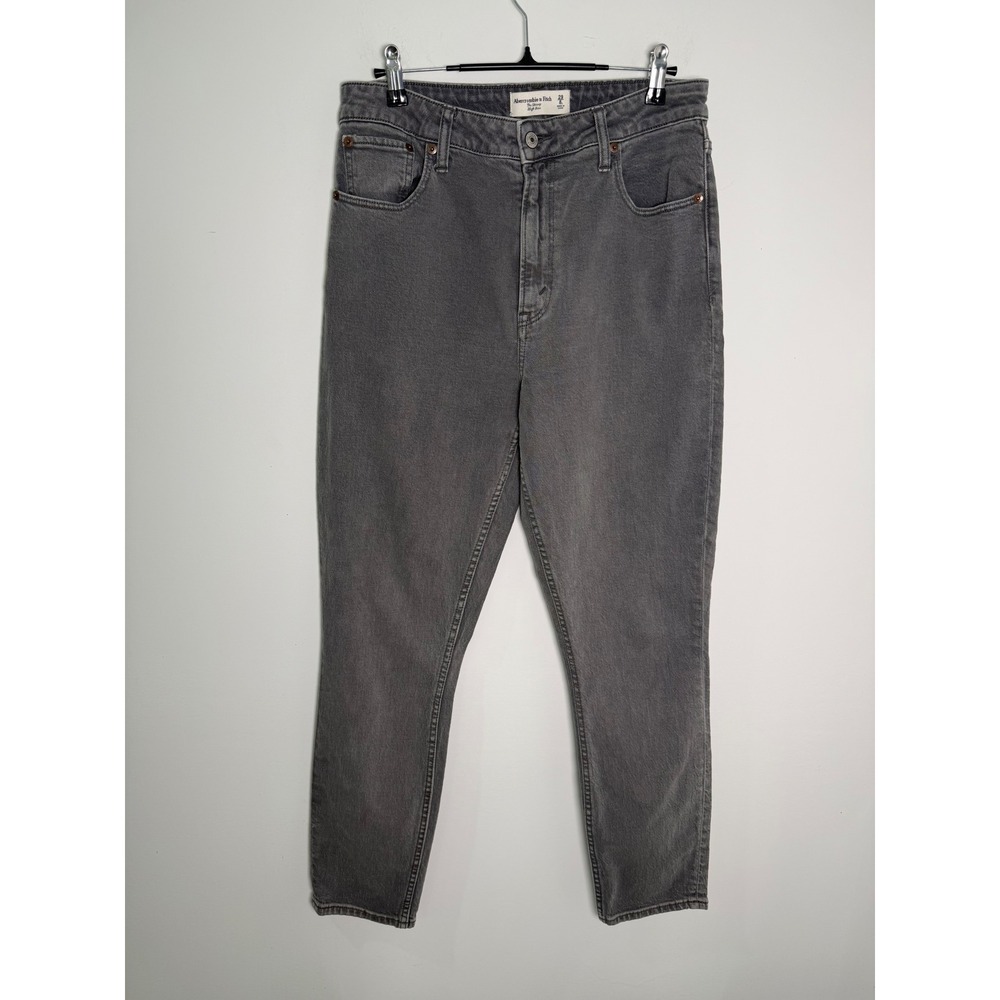 Abercrombie & Fitch Curve Love High Rise Skinny Jeans Gray Size 30 8L Textured